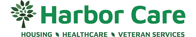 Harbor Care Logo with Housing, Healthcare, Veteran Services text below.