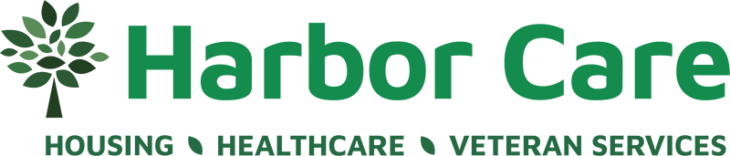 Harbor Care Logo with Housing, Healthcare, Veteran Services text below.